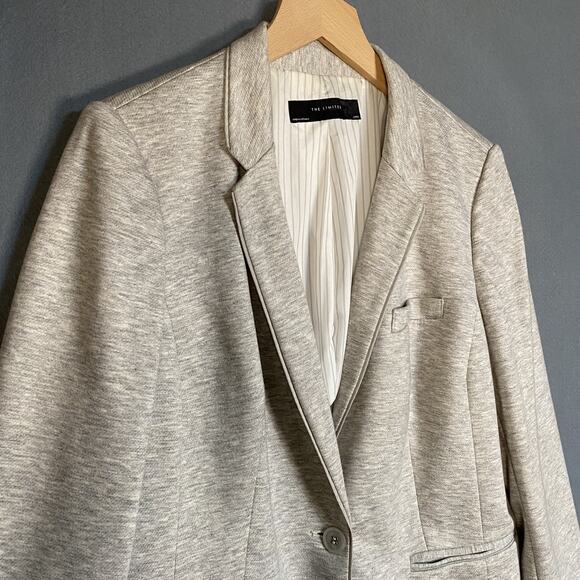 The Limited Womens Knit Blazer Size Large Single Breasted Gray Career Office - Picture 2 of 9